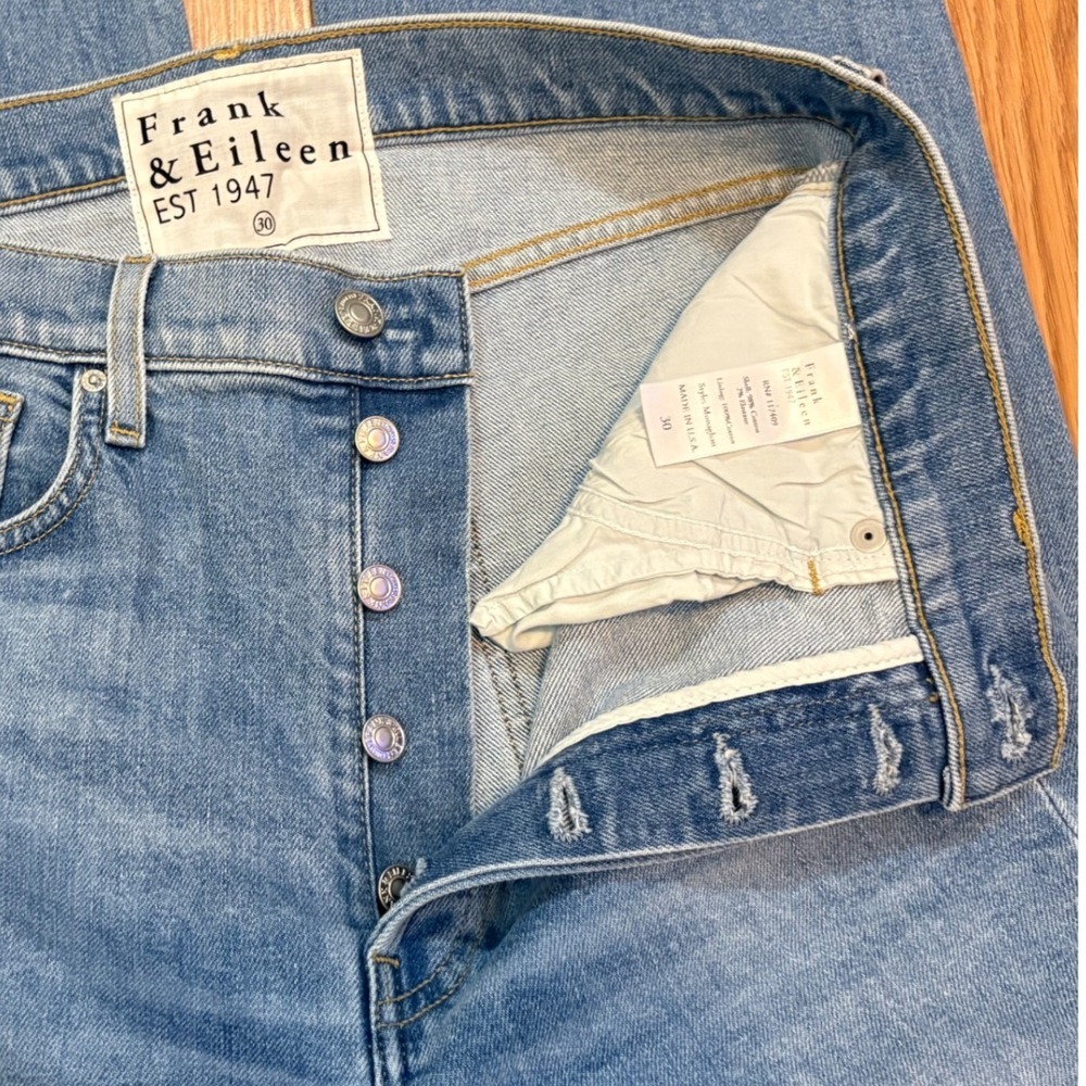 Frank & Eileen Jeans Womens 30 Blue Monaghan Straight Leg Raw Hem Denim NWOT - Picture 5 of 8